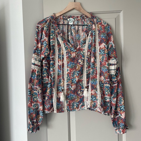Sundance Tops Sundance Catalog Floral Paisley Peasant Blouse Poshmark
